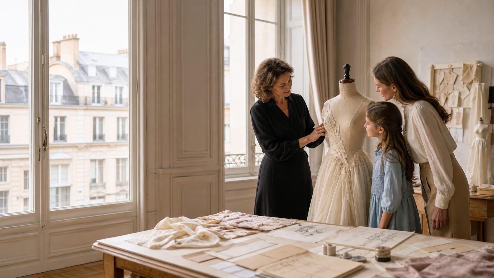 Event flyer for “French Culture, French Language, French Couture,” a live Zoom presentation with the Couture Pattern Museum Santa Barbara, September 30 at 12:00 noon Pacific