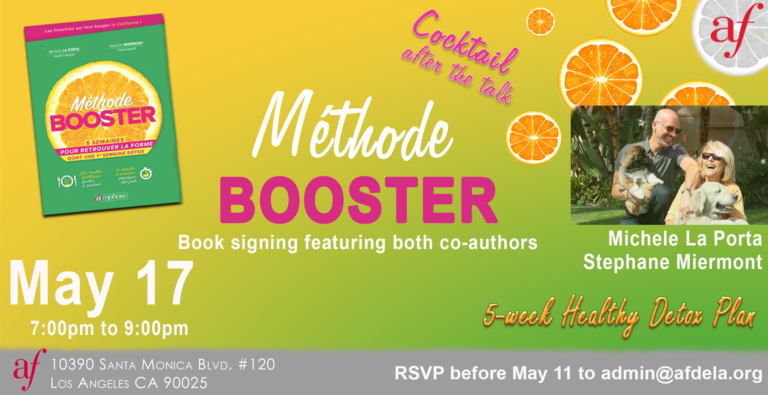Book Signing Methode Booster, Detox, May 2018 Alliance Francaise de Los Angeles